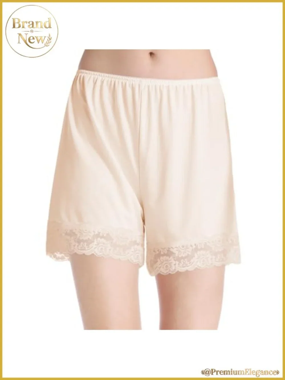 Women's Half Slip Culotte Shorts Lace Trim High Stretch Polyester Spandex Slip